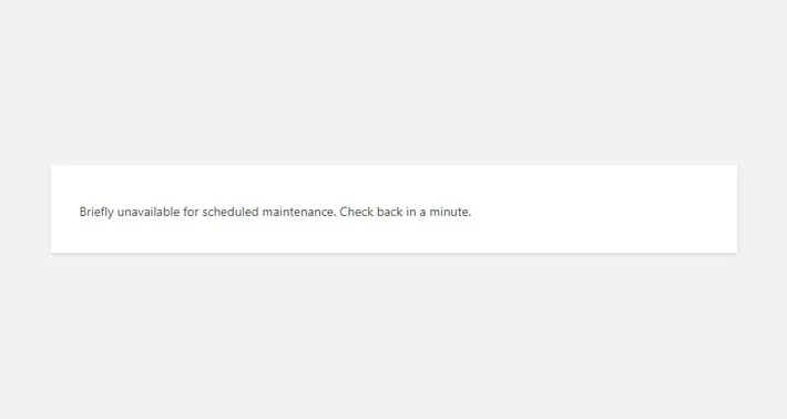 Wordpress Maintenance Mode Error